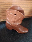 Vtg Frankoma Pottery# 133  Cowboy Boot Wall Pocket Vase Brown 7" Tall 7" Long