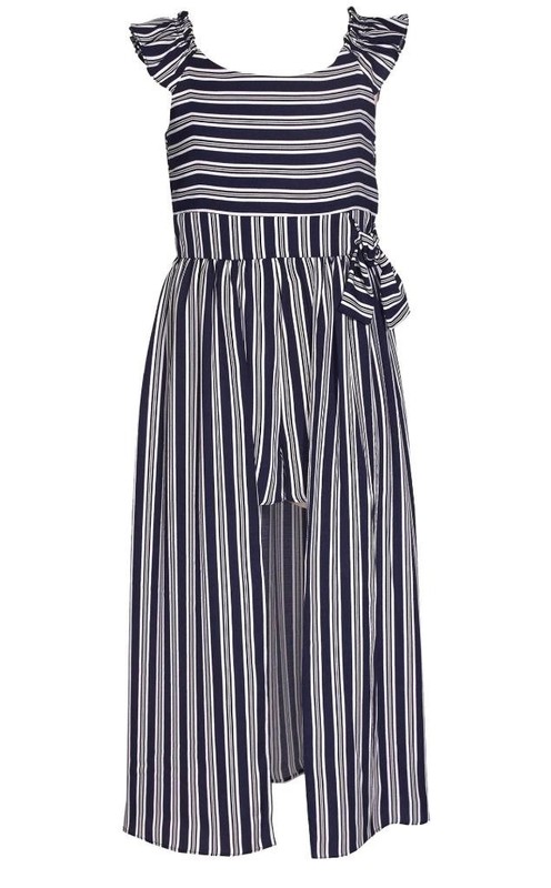 NEW Bonnie Jean Girls Size 5 NAVY STRIPE Walk-Through Skirted Shorts Romper NWT