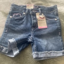 Levi's Girls Midi Short Incognito Denim Heart Adjustable Waist Size 6 REG