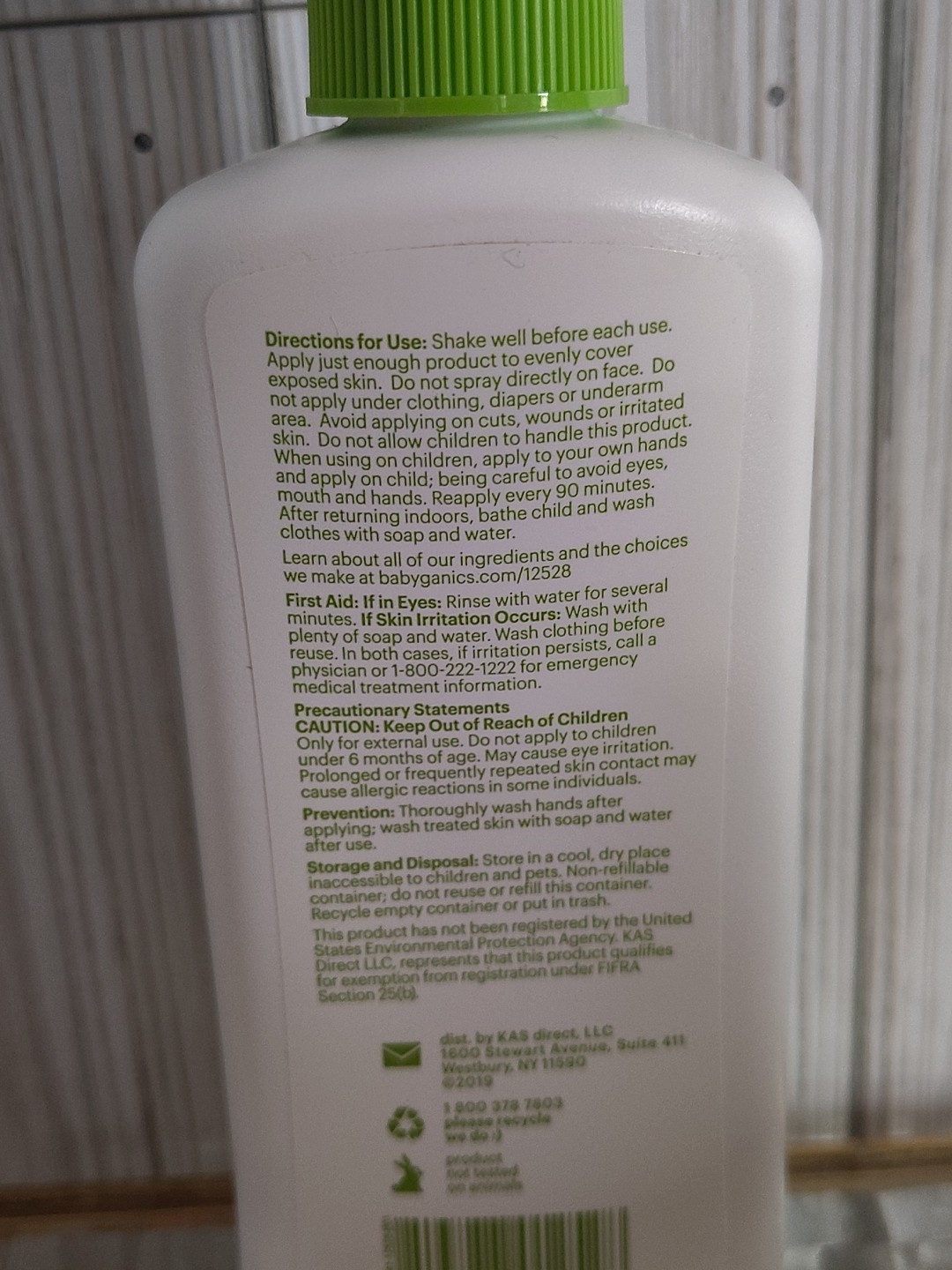 Babyganics Natural Insect Repellent 6 Fl Oz (Deet Free) Spray