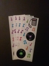 Creative Memories  Lot of Four Studio Stickers  2" x 5" Radio Records