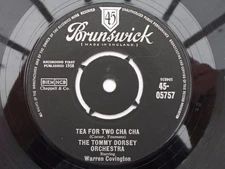 Tommy Dorsey Tea For Two Cha Cha 7" Brunswick 05757 EX 1958 b-side with Warre...