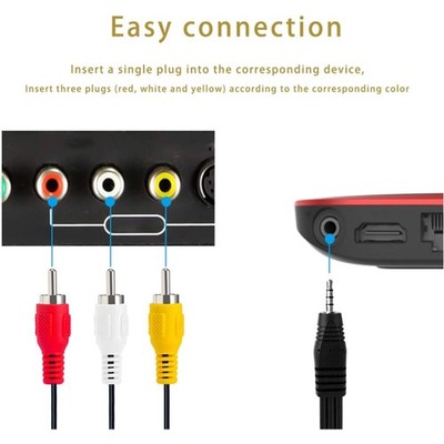 Camcorder AV Output Cable - 3.5mm to 3 RCA