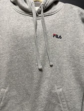 Fila Heather Gray Pullover Hoodie Sweatshirt Small S