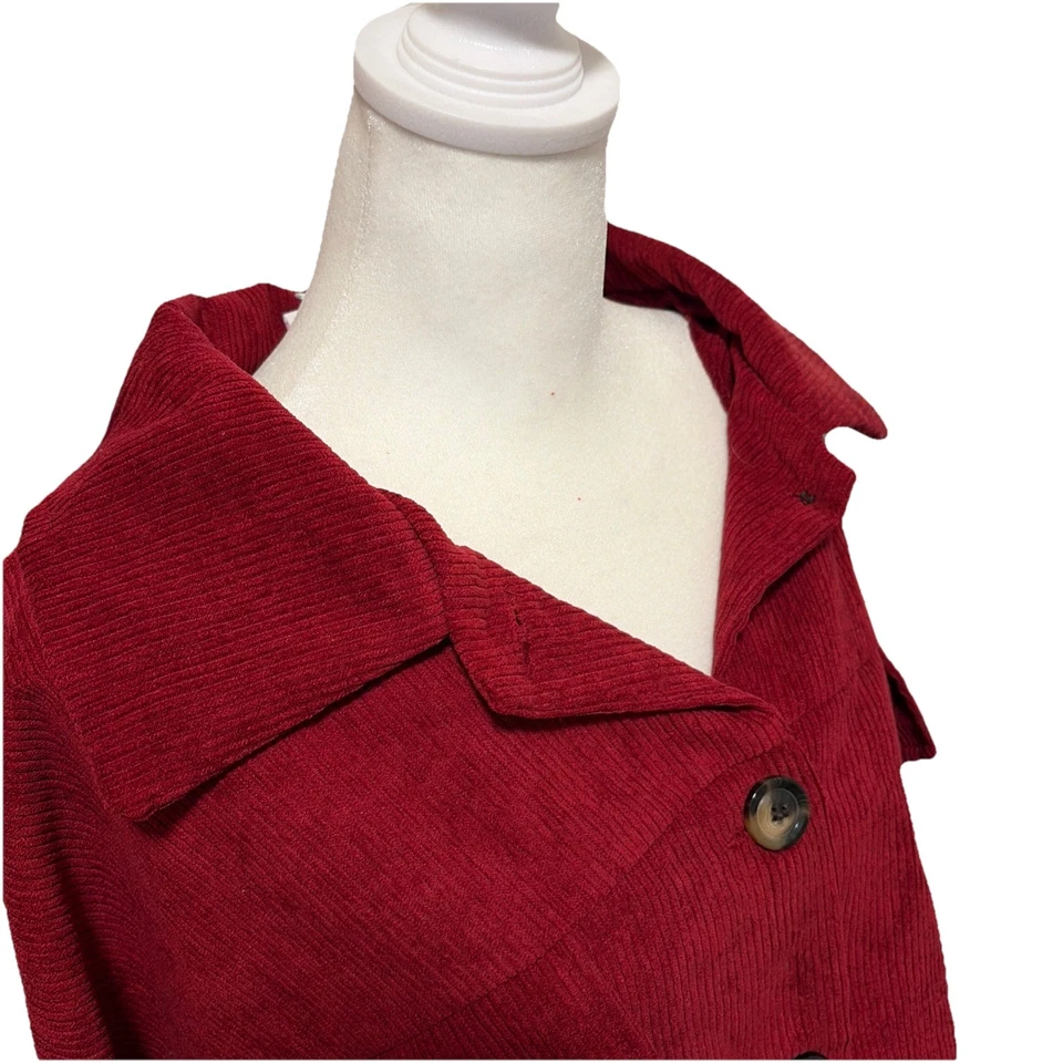 NWT LulaRoe Berlin Relaxed Fit Red Ribbed Long Sleeve Jacket Size 2XL (20-22) - Image 3 of 4