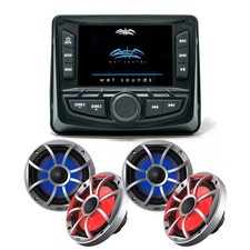 Wet Sounds WS-MC-2 Marine Radio 2 Pairs of 65ic-S RGB Led XS-Series Speakers