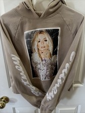 Britney Spears 2018 Brand Hoodie Pullover Hooded Sweatshirt Beige Size Small