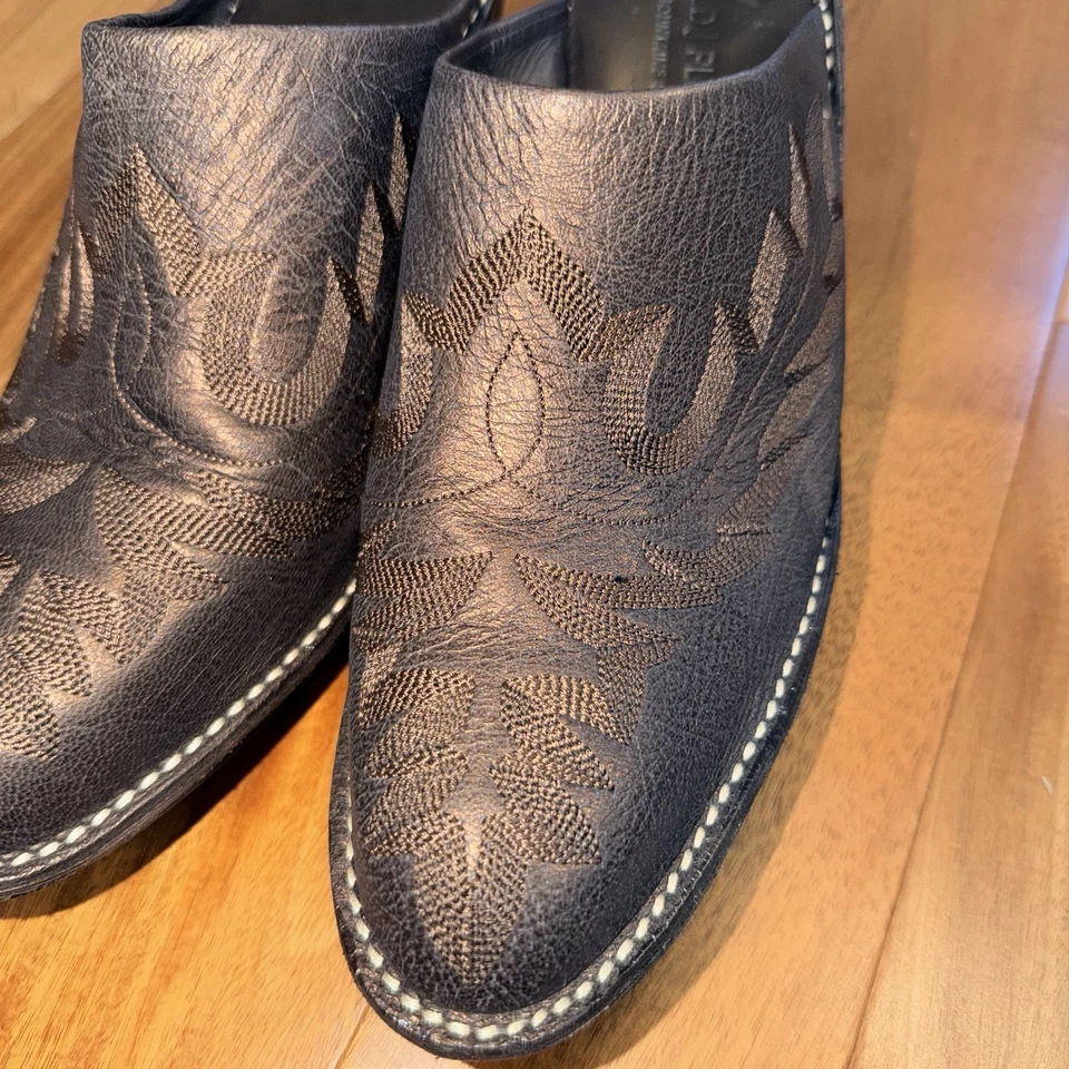 Donald J. Pliner Mujer Talla 10 M Western Zuecos Botas Mules Bozza Bronce Foto 3 de 4