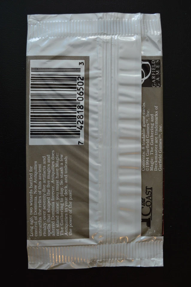 Magic The Gathering MTG EMPTY ANTIQUITIES BOOSTER PACK WRAPPER No Cards - Image 2 of 2