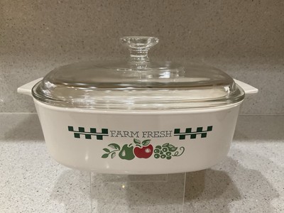 Corningware FARM FRESH Pattern A-2-B 2L Casserole with Pyrex Glass Lid A9C