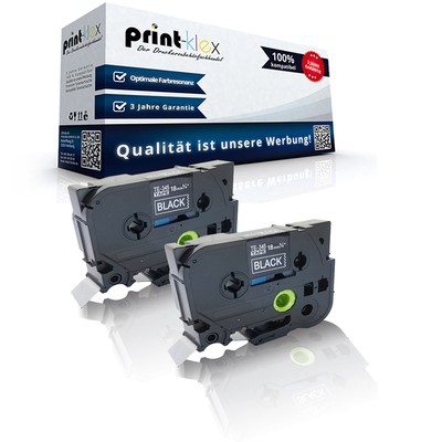 2x Kompatible Schriftbänder für Brother TZE345 Weiß auf Black -Drucker Pro Serie