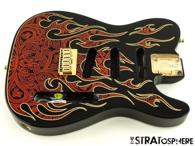 USA Fender James Burton Telecaster Tele BODY + HARDWARE Red Paisley Flame