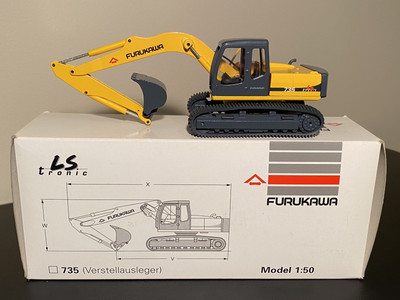 Conrad 1:50 diecast FURUKAWA 735 LS Tronic excavator No. #2844 Made in Germany