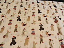 New 2 Standard Flannel Pillow Cases playful PUPPY DOGS Christmas theme Cotton