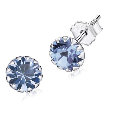 K274 Blaue Kristall-Silber-Ohrstecker