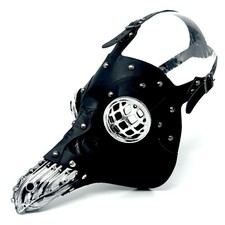 Plague Doctor Bird Nose Steampunk Costume Party Mask For Halloween -Silver