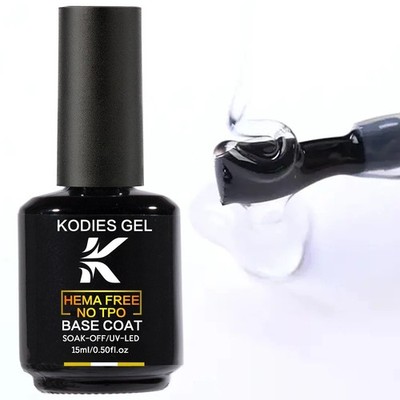 KODIES Nagellack Rubber Base Coat klar starker Halt semi permanent verstärken