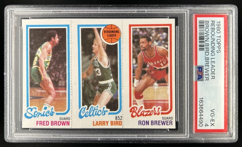 1980-81 Topps Fred Brown Larry Bird Ron Brewer #31/198 228 PSA 4