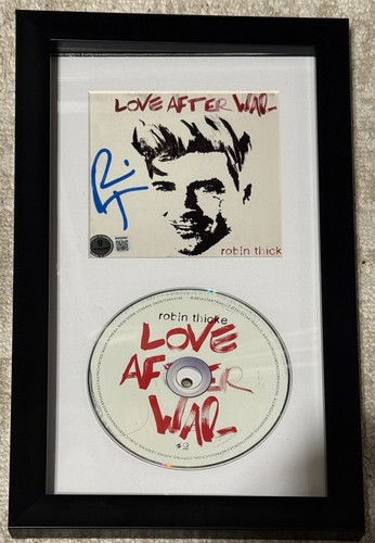 ROBIN THICKE SIGNED LOVE AFTER WAR CD in FRAME - BECKETT COA