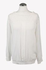 Maiocci Damen Oberteil Gr. 42 Weiß NEU Oberteil Bluse Blouse Top Langarm