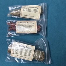 3 Piece Sages Smudge Sampler Set Black Sage Desert Magic, Dragon’s Blood New