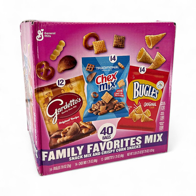 Bugles, Chex Mix + Gardetto Variety Pack Snack Bags - 40 Pack