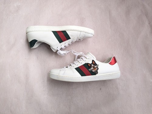 Gucci Ace Sneakers Year Of The Dog Men 10 White Leather Shoes Low Top 501907