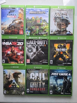 Xbox One 9 Game Lot Call Of Duty  Black Ops, Minecraft, Forza Horizon 4 and more