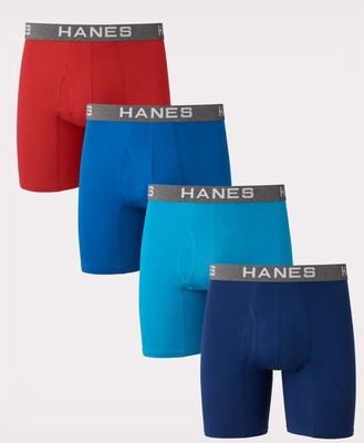 Hanes Men's Ultimate 4-pack Cotton Stretch Boxer Briefs XL