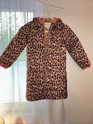 Girls Jacket Size S Animal Print Amazon Essentials Long Sleeve Hood Tan Black Br