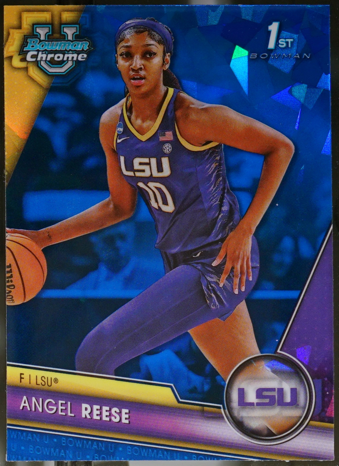 2023-24 Bowman University Chrome Sapphire Basketball Angel Reese #49 EX
