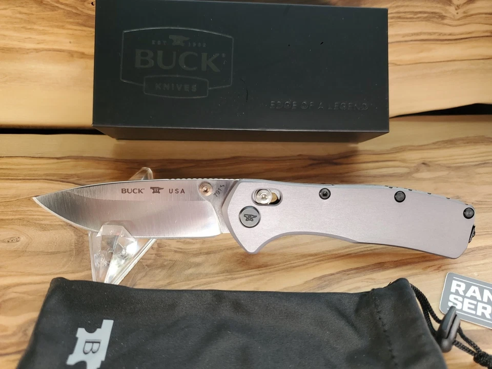 Buck Range Elite W/ Grey Aluminum Handle Scales & MagnaCut Folding Pocket Knife - Image 2 of 4