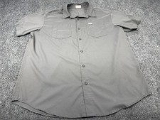 Columbia Gray Short Sleeve Button Up Shirt Men  s Large Omni-Shade
