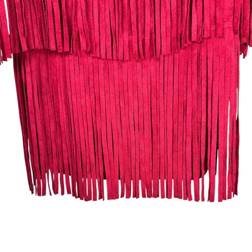 Vocal Small Fringe Tank Western Red Soft Concert Festival Rodeo - Picture 2 of 6