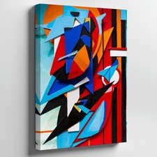 Wall Art Vibrant Abstract Composition Featuring A Dynamic Interplay Of Geometric