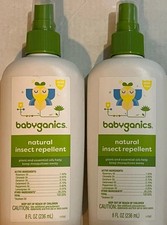2 Babyganics Natural Insect Repellent 8oz DEET Free Plant Essential Oils