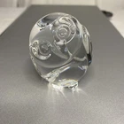 Steuben Glass Crystal Owl  Paperweight Figurine Signed Tilted Head  2.5” Tall