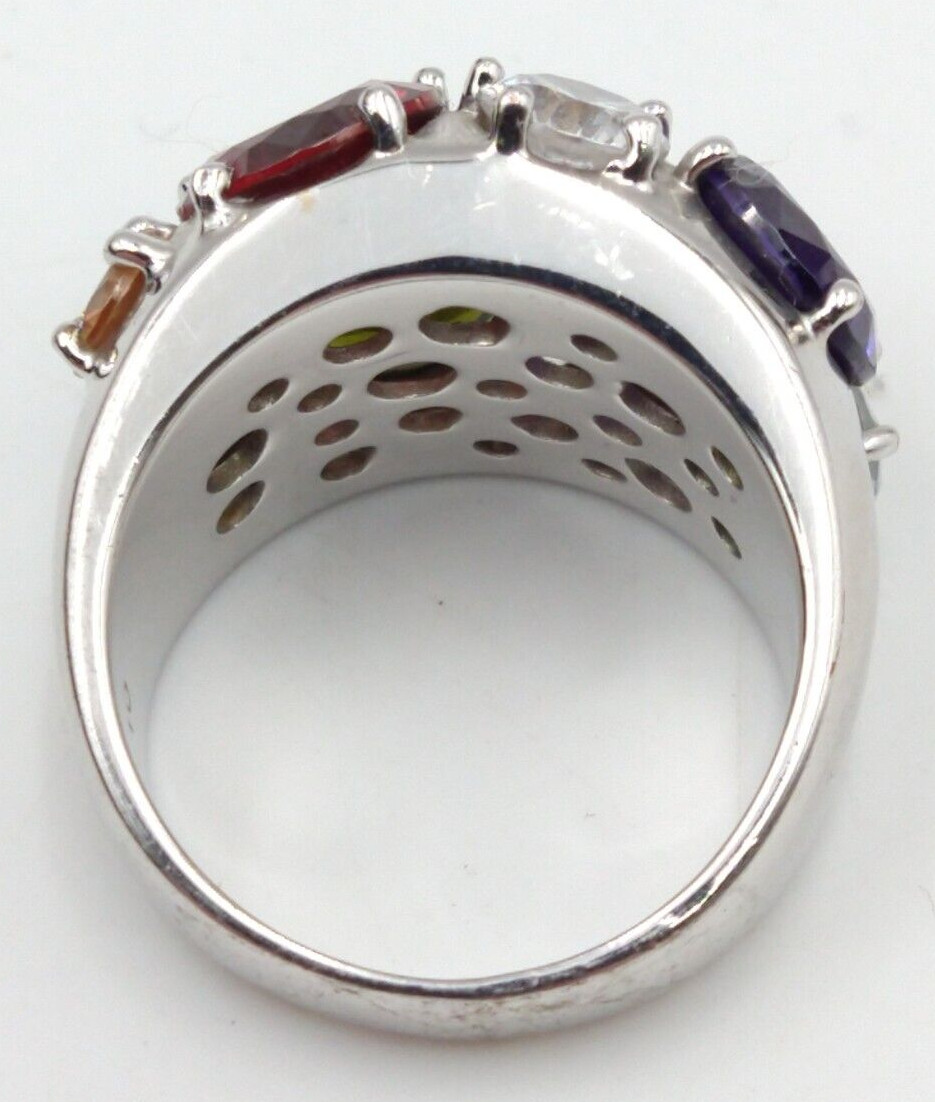 NVC Womens STATEMENT Cocktail Ring Multicolor Gla… - image 8