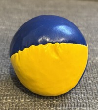 VTG Hacky Sack Footbag Unbranded 1990s Multi Colored Yellow Blue Faux Leather