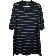 Champion Shirt Men Size XL Black White Polo Golf Stripe Duo Dry Short Sleeve