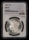 1881-S $1 Morgan Silver Dollar - PQ Proof-Like Obv  - NGC MS 65 - SKU-B3067