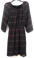 Banana Republic Dress Women's Size 0 Black Green Long Sleeve Lined