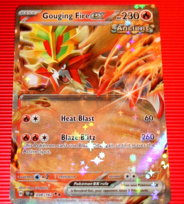 Gouging Fire EX HP230 2024 Full Art Ancient Pokemon Card No. 038