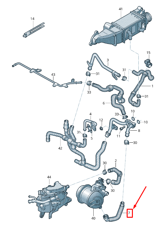NOUVEAU TUYAU DE MOTEUR FISSURÉ SKODA RAPID NH 6C0122157S ORIGINAL