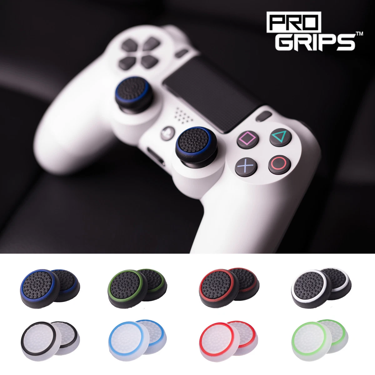 2 x Pro Grips Thumb Stick Cover Grip Caps For Sony PS5 PS4