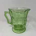 Vintage Hazel Atlas Pitcher Depression Colony Green Honeycomb Water Uranium Glow
