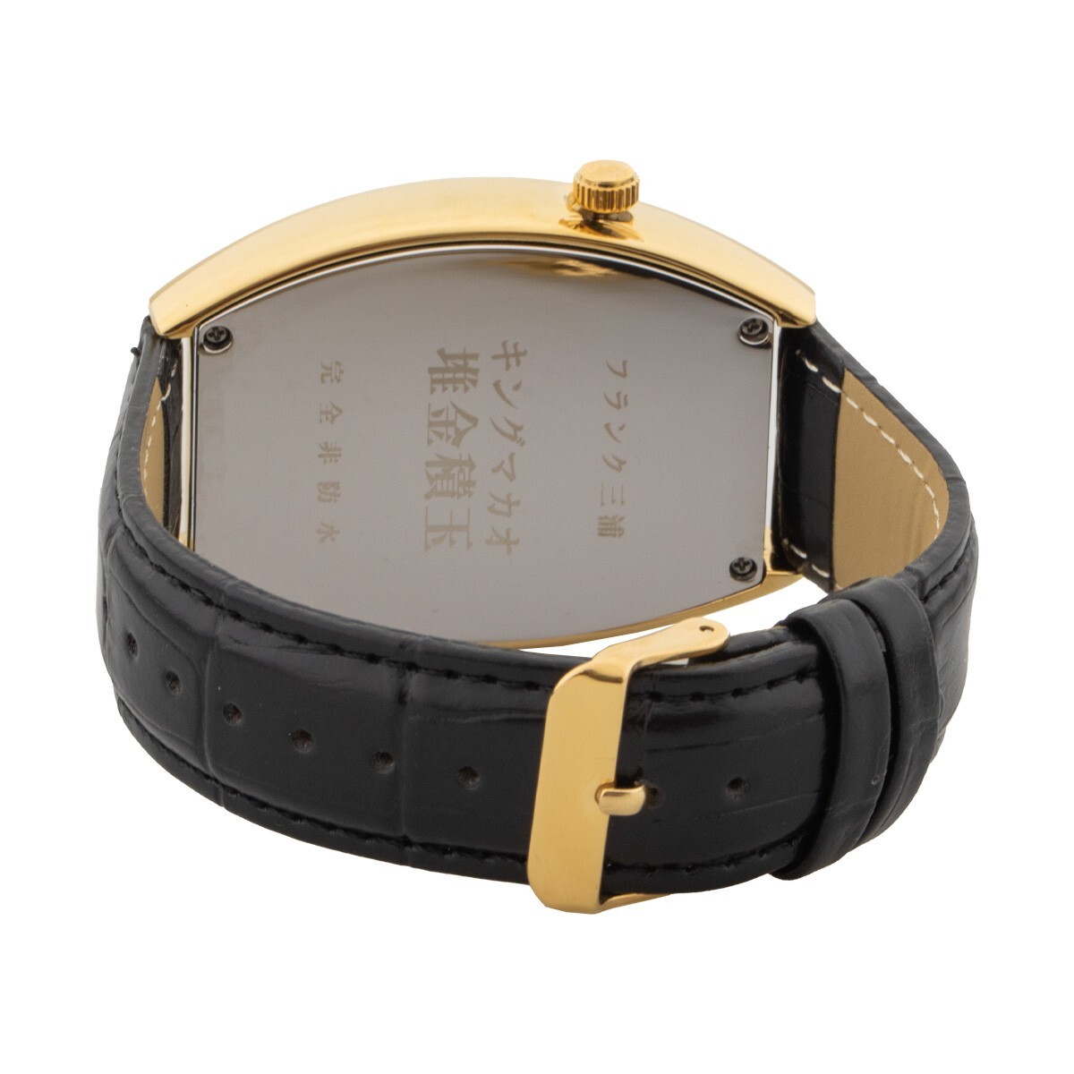 Frank Miura Quartz Watch Macau Gambling Leather Casino Gold Black 