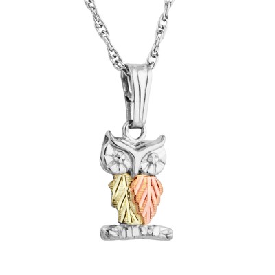 Black Hills Gold On Silver Owl Pendant (784715562571)
