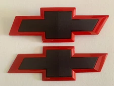 Custom Red Black Front Tailgate Bowtie Emblem For Silverado 1500 2500 HD/3500 HD