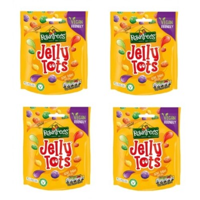 909343 4 x 150g POUCH ROWNTREES JELLY TOTS FRUIT FLAVOURED VEGAN FRIENDLY